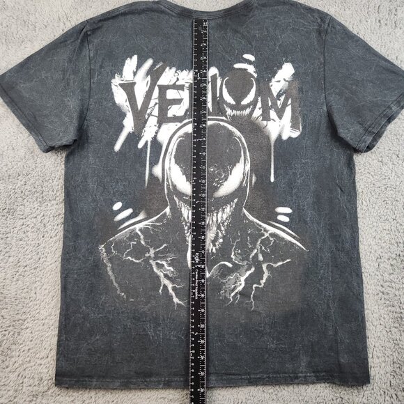 Marvel Venom Shirt Men's Large Black AOP Double Sided Graphic Spiderman Comics - Picture 6 of 9